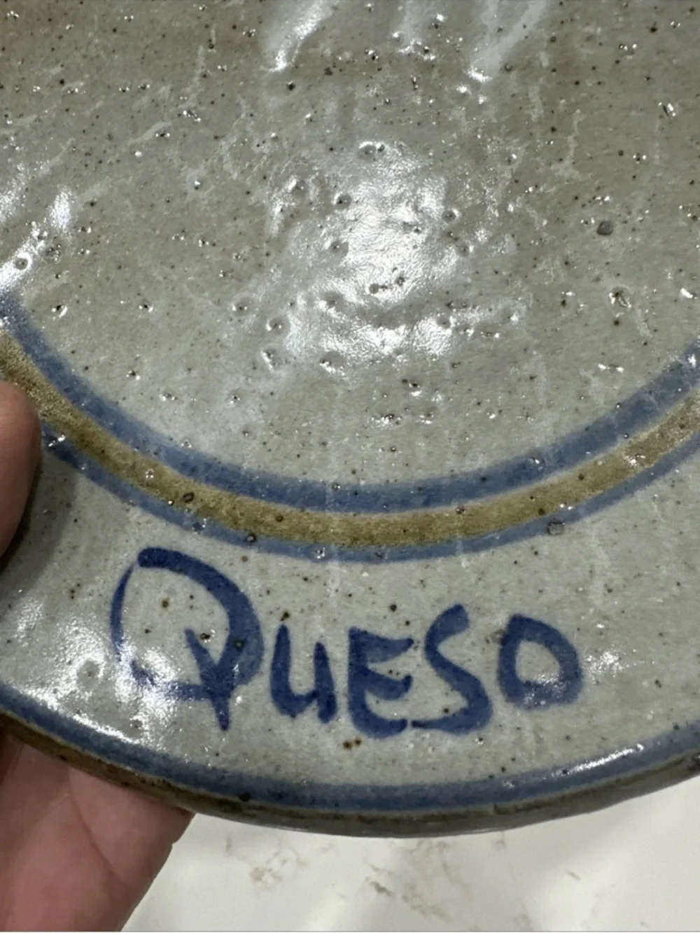 Pottery Cheese Serving Plate With Cheese In 4 Languages 10” Diameter